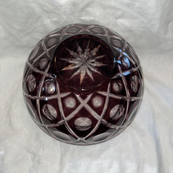 Bohemian Crystal Cut to Clear Glass Bowl - Picture 4 of 4